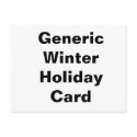 Generic Winter Holiday Card postcards