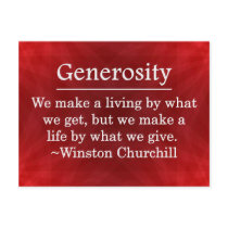 Generosity postcards