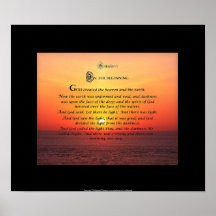Génesis 1 el poster del arte del amanecer del prin