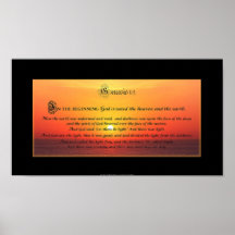 Génesis 1 el poster del arte del amanecer del prin