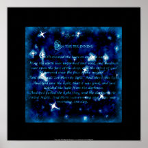 Génesis 1 el poster del cuadrado del principio