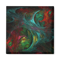 Genesis Abstract Art Square Magnet