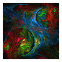 Genesis Blue Abstract Art Personalized Announcement