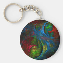 Genesis Blue Abstract Art Keychain