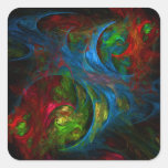 Genesis Blue Abstract Art Square Sticker