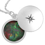 Genesis Green Abstract Silver Locket