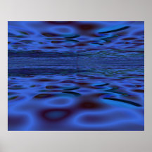 Genetic Art Organic Landscape Blue Posters