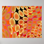 Genetic Art Psychedelic Blobs Orange Yellow Over O posters