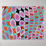 Genetic Art Psychedelic Blobs Purple Green posters