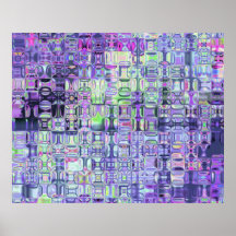 Genetic Art Psychedelic Glass Blocks Hues of Viole Posters