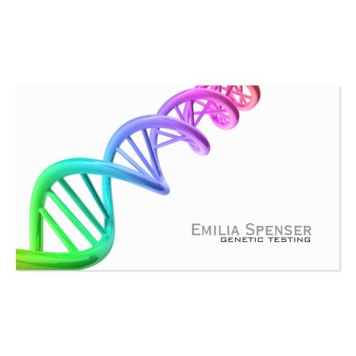 Genetic Testing - Gene Research Simple White Card Business Card (front side)