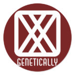 Genetically : Female Round Dark Sticker