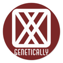 Genetically : Female Round Dark Sticker