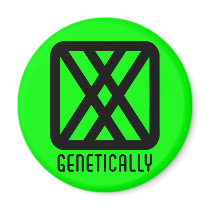 Genetically : Female Round Light Magnet by jamieco Genetically : Female Round Light Magnet