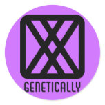 Genetically : Female Round Light Sticker