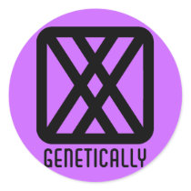 Genetically : Female Round Light Sticker