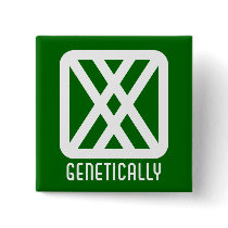 Genetically : Female Square Dark Magnet Pin