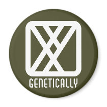 Genetically : Male Round Dark Magnet by jamieco Genetically : Male Round Dark Magnet