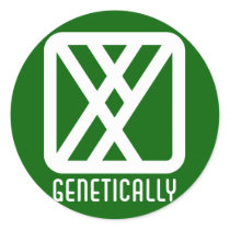 Genetically : Male Round Dark Sticker