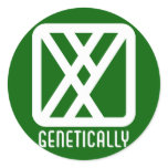 Genetically : Male Round Dark Sticker