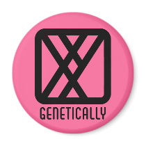 Genetically : Male Round Light Magnet