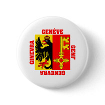 Geneva Switzerland Canton Flag Pinback Button