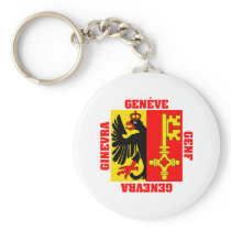 Geneva Switzerland Canton Flag Keychains