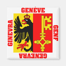 Geneva Switzerland Canton Flag Refrigerator Magnets