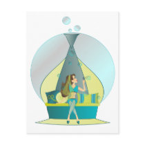Genie Blowing Bubbles postcards