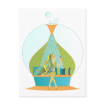 Genie Blowing Bubbles postcards by trennea Genie Blowing Bubbles postcards