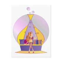 Genie Blowing Bubbles postcards