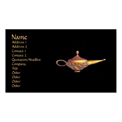 Genie Lamp Business Cards (front side)