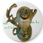 Genie-lamp, rub  me for good luck, button
