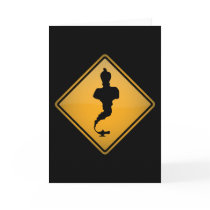 Genie Warning Sign Greeting Cards
