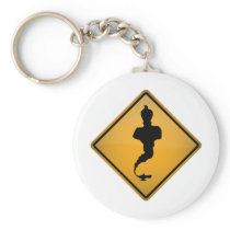 Genie Warning Sign Key Chain
