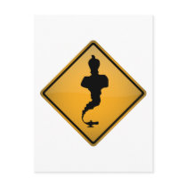 Genie Warning Sign Postcard