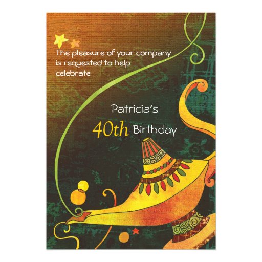Genie's Lamp: Birthday Party Invitation