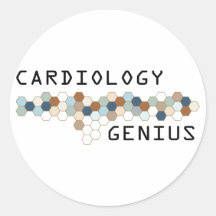 Genio de la cardiología etiquetas redondas