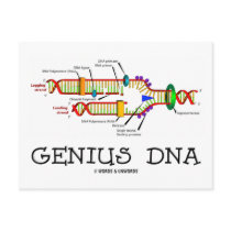 Genius DNA (DNA Replication Humor) postcards by wordsunwords Genius DNA (DNA Replication Humor) postcards