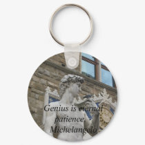 Genius is eternal patience. - Michelangelo quote keychains by gothicarts Genius is eternal patience. - Michelangelo quote keychains