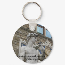 Genius is eternal patience. - Michelangelo quote keychains by gothicarts Genius is eternal patience. - Michelangelo quote keychains