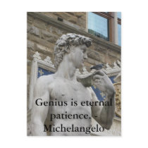Genius is eternal patience. - Michelangelo quote postcards by gothicarts Genius is eternal patience. - Michelangelo quote postcards