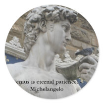 Genius is eternal patience. - Michelangelo quote stickers by gothicarts Genius is eternal patience. - Michelangelo quote stickers