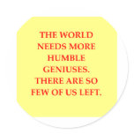 genius joke round stickers