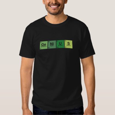 Genius. Periodic table of elements. T-shirts