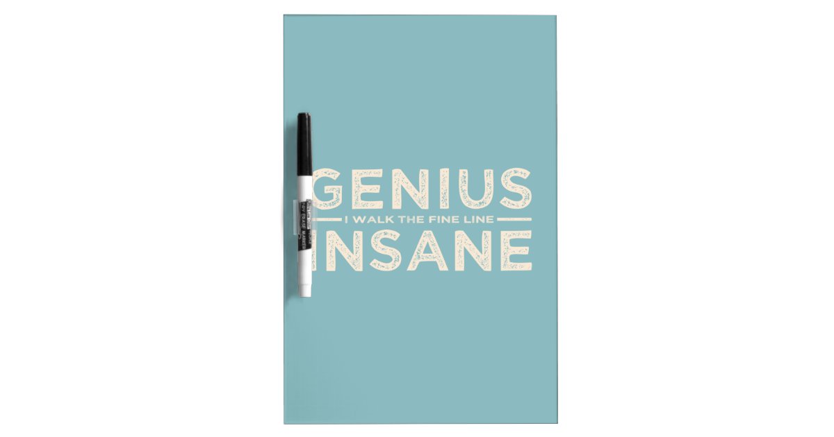 GENIUS VS INSANE custom message board Zazzle