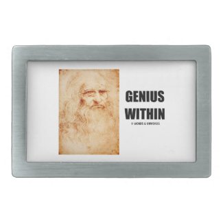 Genius Within (Leonardo da Vinci Self-Portrait) Rectangular Belt Buckle