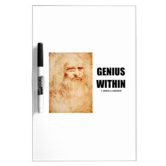 Genius Within (Leonardo da Vinci Self-Portrait) Dry-Erase Whiteboard
