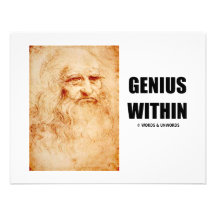 Genius Within (Leonardo da Vinci Self-Portrait) Custom Invitations