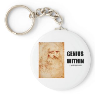 Genius Within (Leonardo da Vinci Self-Portrait) Key Chain